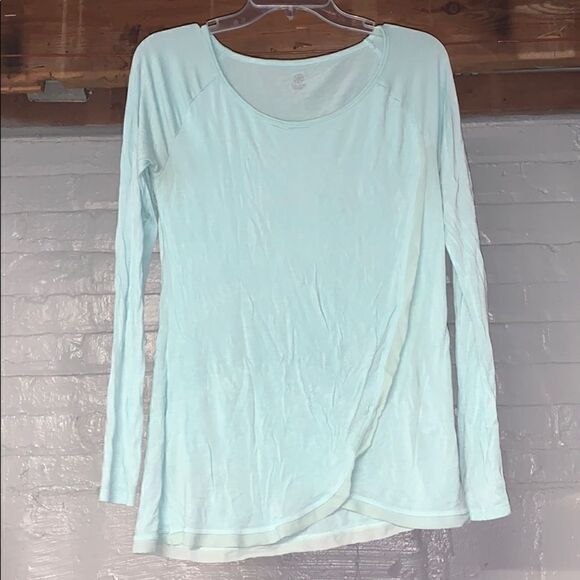 Gaiam Light Blue Long Sleeve Layered Shirt - Picture 1 of 3